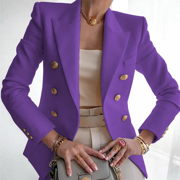 Casual Long Sleeve Women Blazer Office Jacket