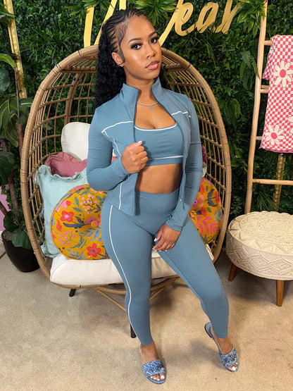 Weird Puss Women 3 Piece Tracksuit Set with Zipper Jacket