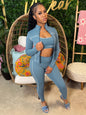 Weird Puss Women 3 Piece Tracksuit Set with Zipper Jacket