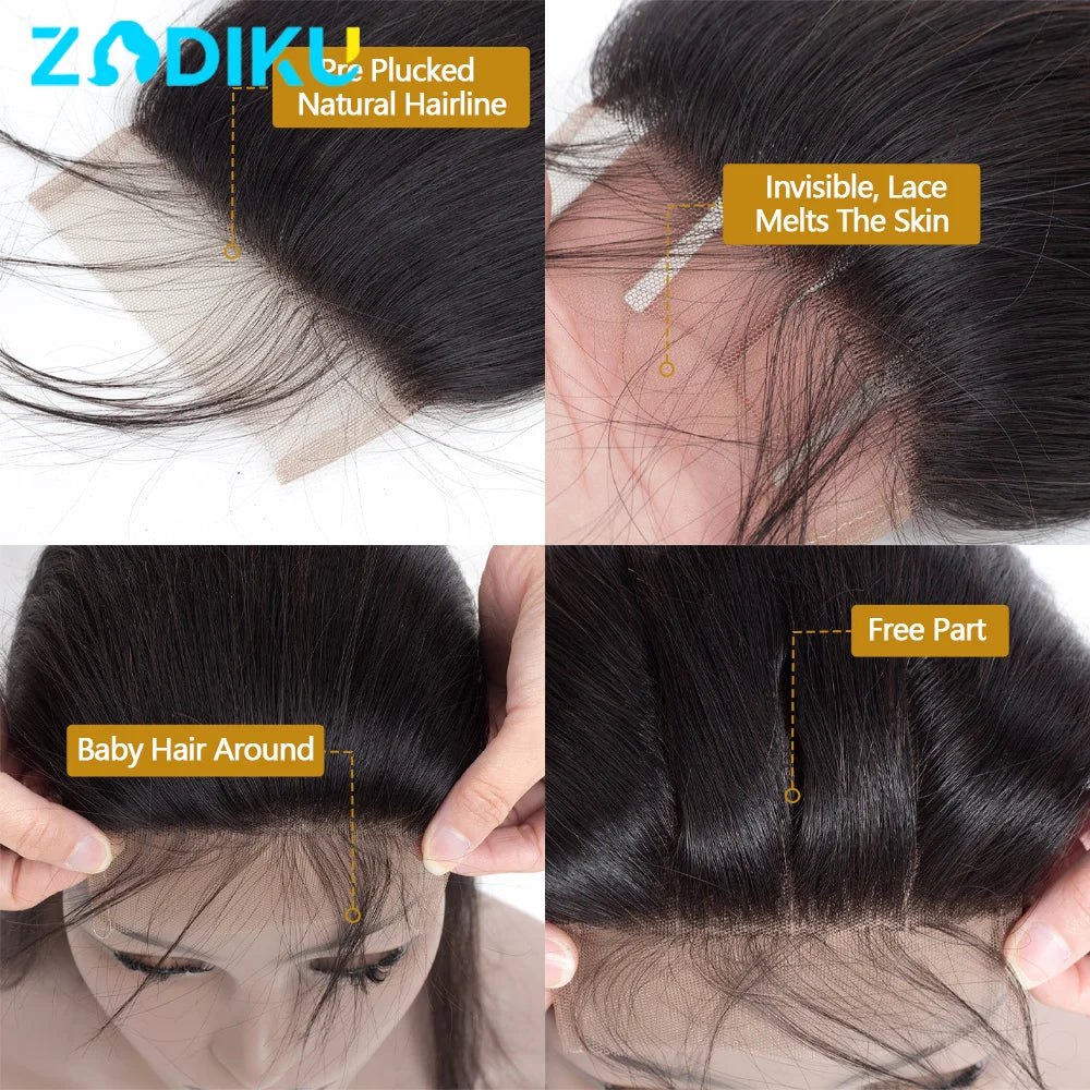 Transparent Lace Closure Straight 100% Brazilian Hair