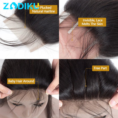 Transparent Lace Closure Straight 100% Brazilian Hair