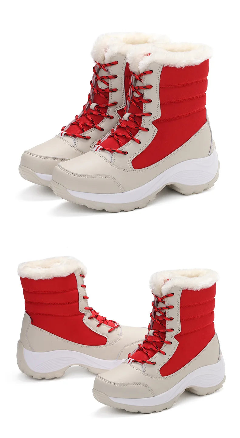 Women’s Waterproof Ankle Snow Boots with Fur Lining
