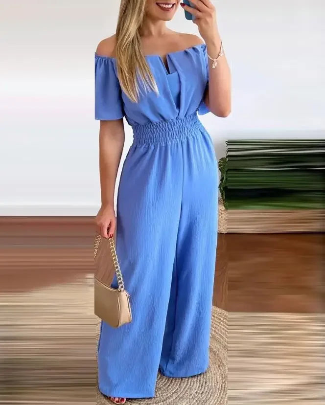 Elegant Off Shoulder Women's Jumpsuit Casual Polyester