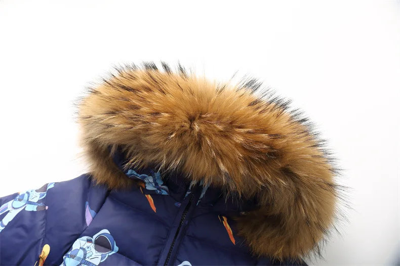 Children's Waterproof Hooded Down Snowsuit for Winter