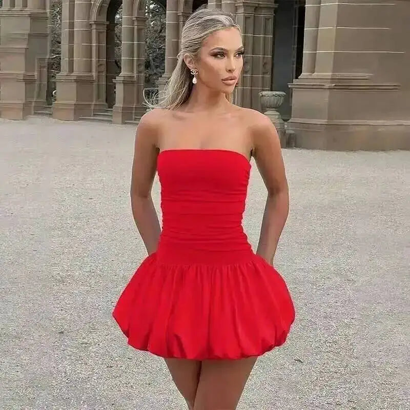 Townlike Halter A-line Mini Ball Gown Dress for Women