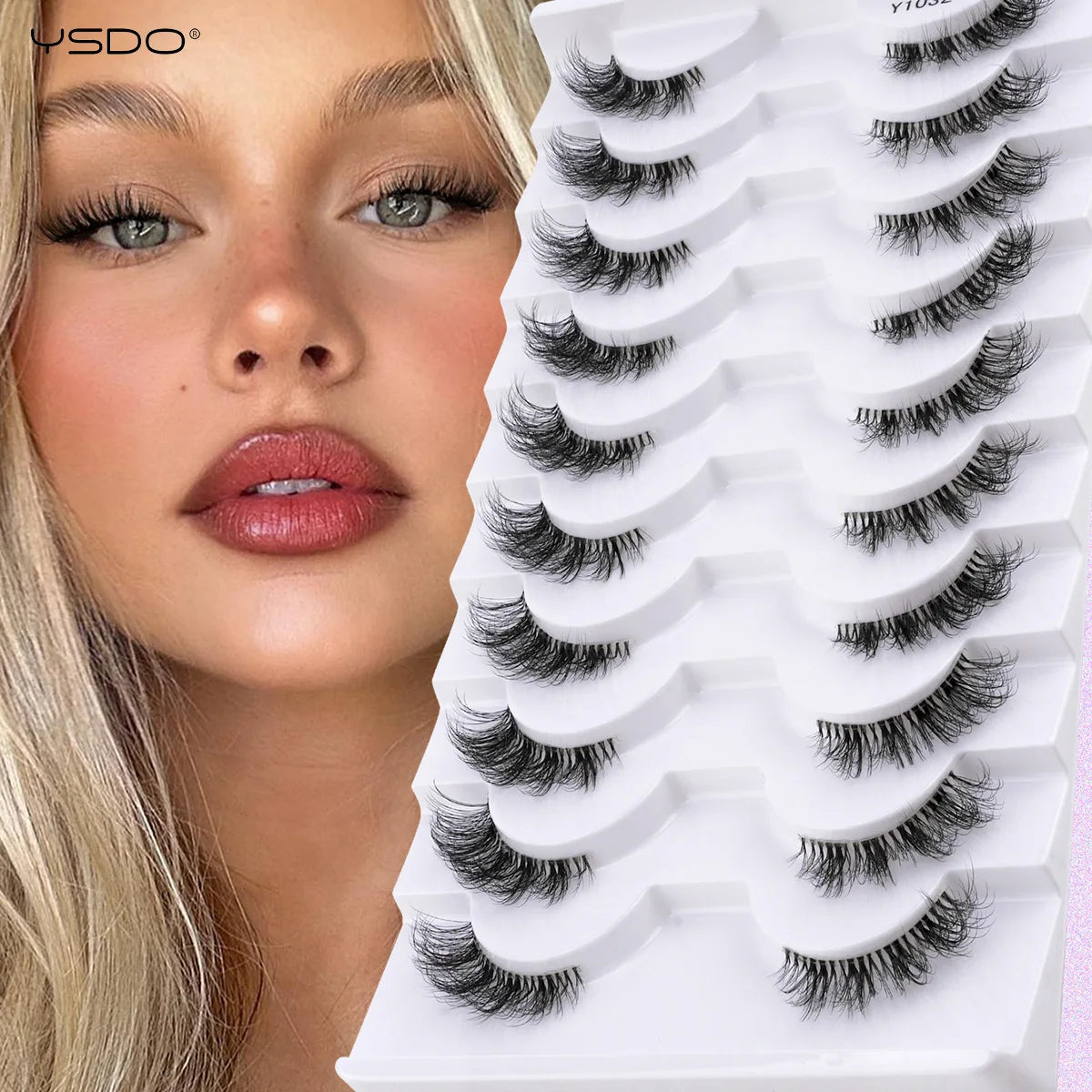 YSDO 5/10 Pairs Natural Soft Black Half Lashes
