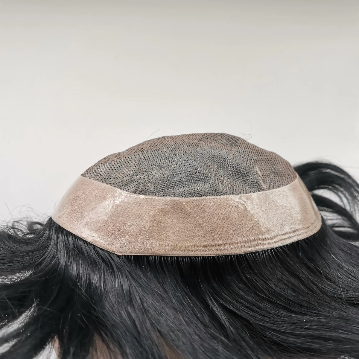 Fine Mono Toupee for Men Natural Black Human Hair