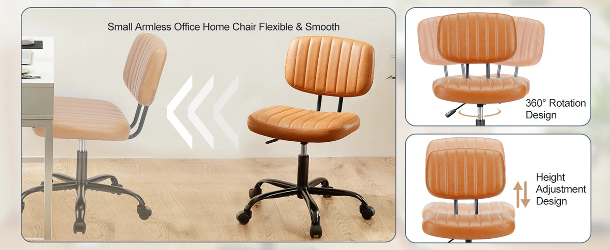 Height Adjustable PU Leather Office Desk Chair