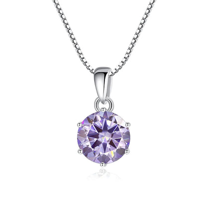Moissanite Pendant Necklace 925 Sterling Silver Women