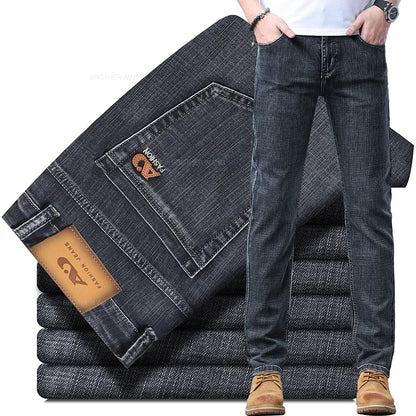 Light Blue Slim Jeans for Men in Stretch Denim