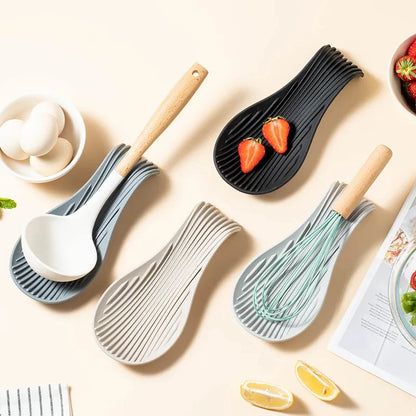 Silicone Spoon Holder and Kitchenware Tray