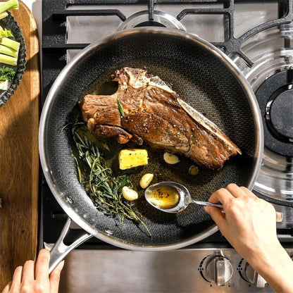 Stainless Steel Non Stick Frying Pan with Lid 28cm