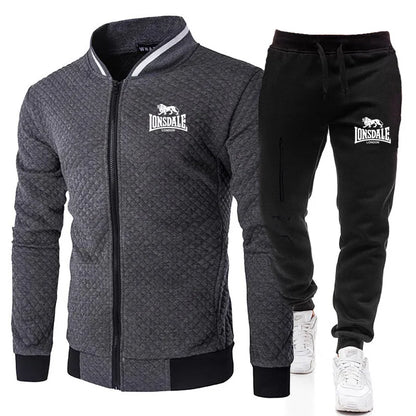 Men's Casual Spring and Autumn Zipper Jacket Set