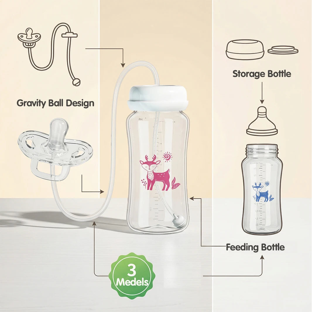 300ML Wide-neck Baby Bottle with Anti-Drop Gravity Ball