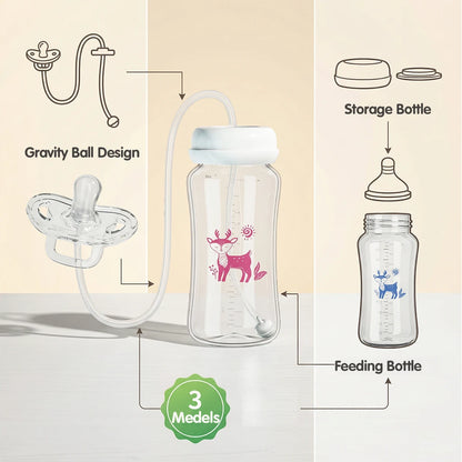 300ML Wide-neck Baby Bottle with Anti-Drop Gravity Ball