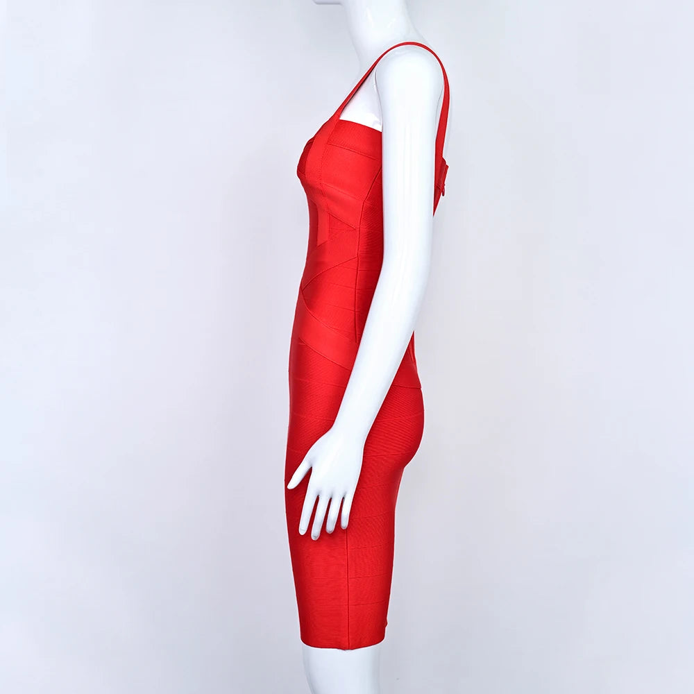 BEAUKEY Blue Mini Bandage Dress for Women XL
