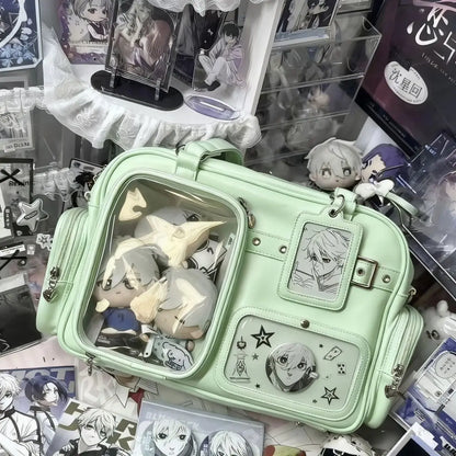 Harajuku Pin Doll Ita Bag Women PU Leather Shoulder Bag