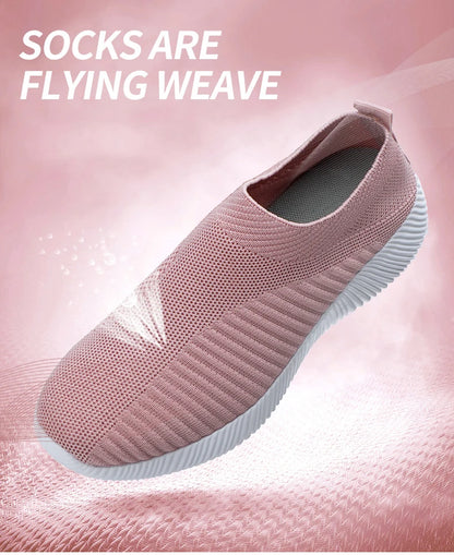 Pink Women Slip On Walking Shoes Lightweight EVA