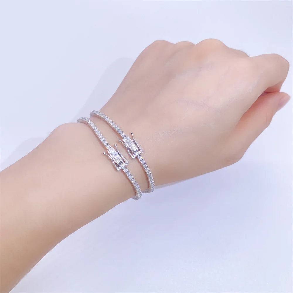 Moissanite Tennis Bracelet 925 Sterling Silver Unisex