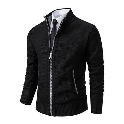 Men's Fleece Zipper Cardigan Casual Sports Coat