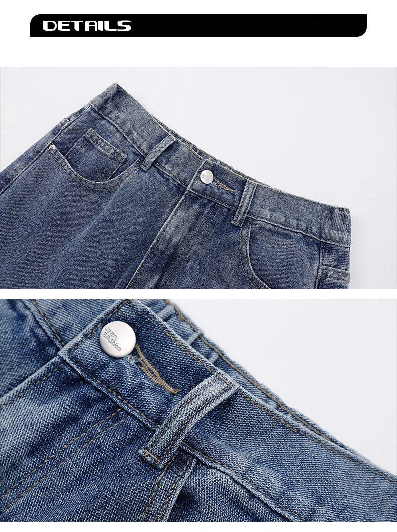 Men's Casual Straight Denim Jeans in Light Blue