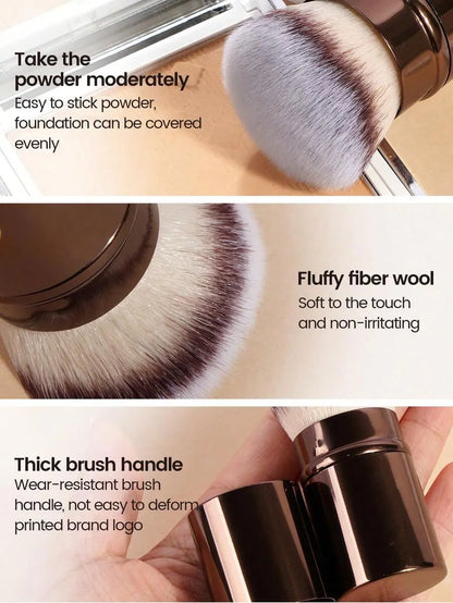Retractable Makeup Brush with Synthetic Hair