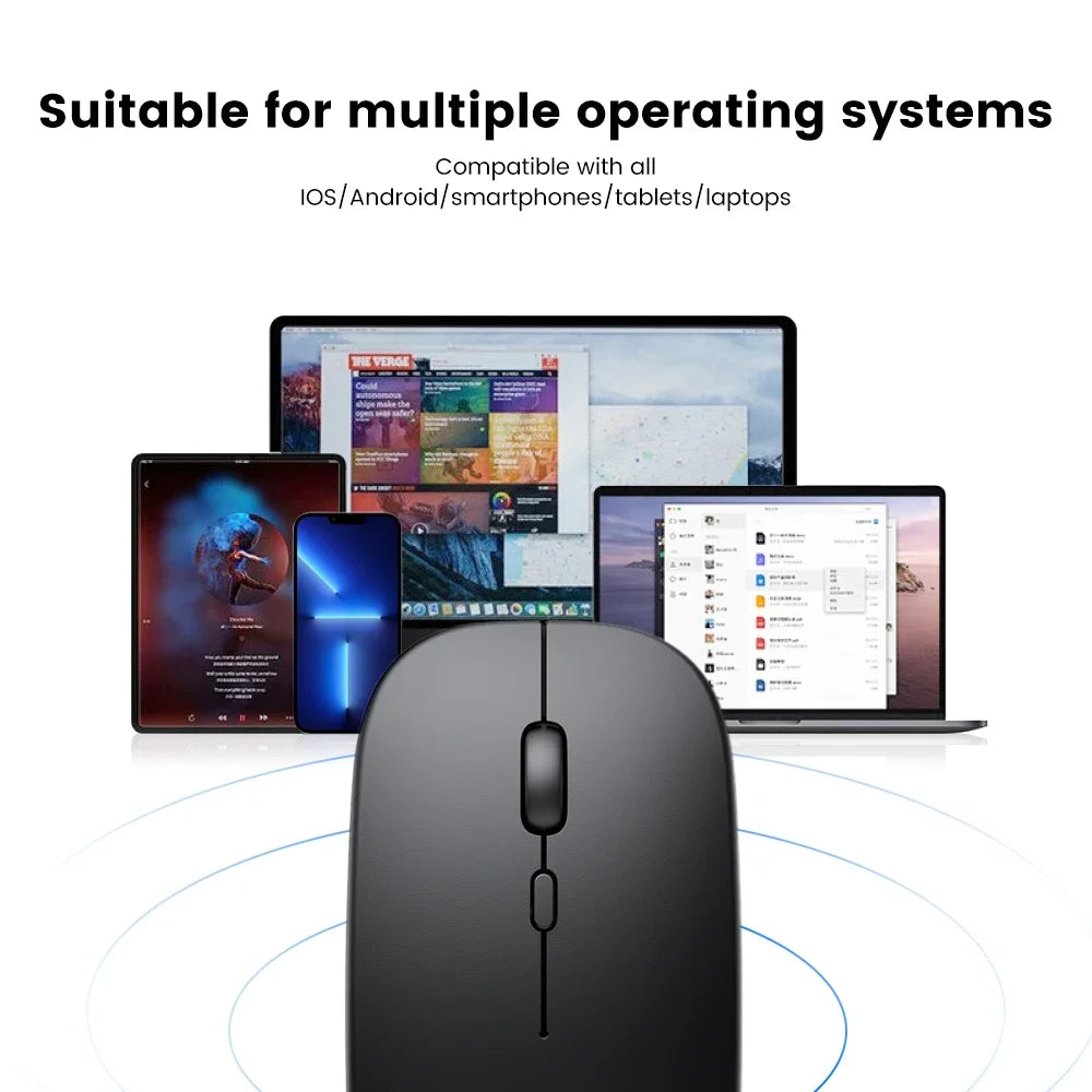 Rechargeable Wireless Mouse Dual Modes for PC and Laptop