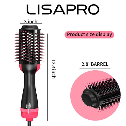 LISAPRO 3 In 1 Hot Air Brush Hair Dryer and Volumizer