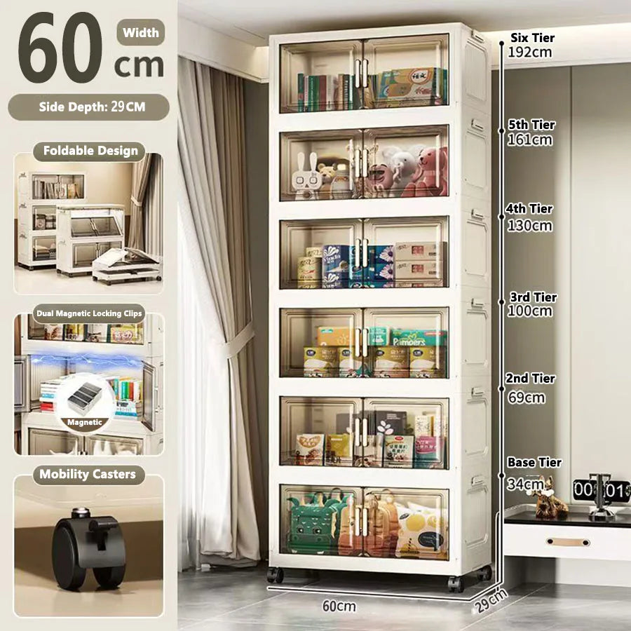 Large Capacity Plastic Folding Storage Cabinet