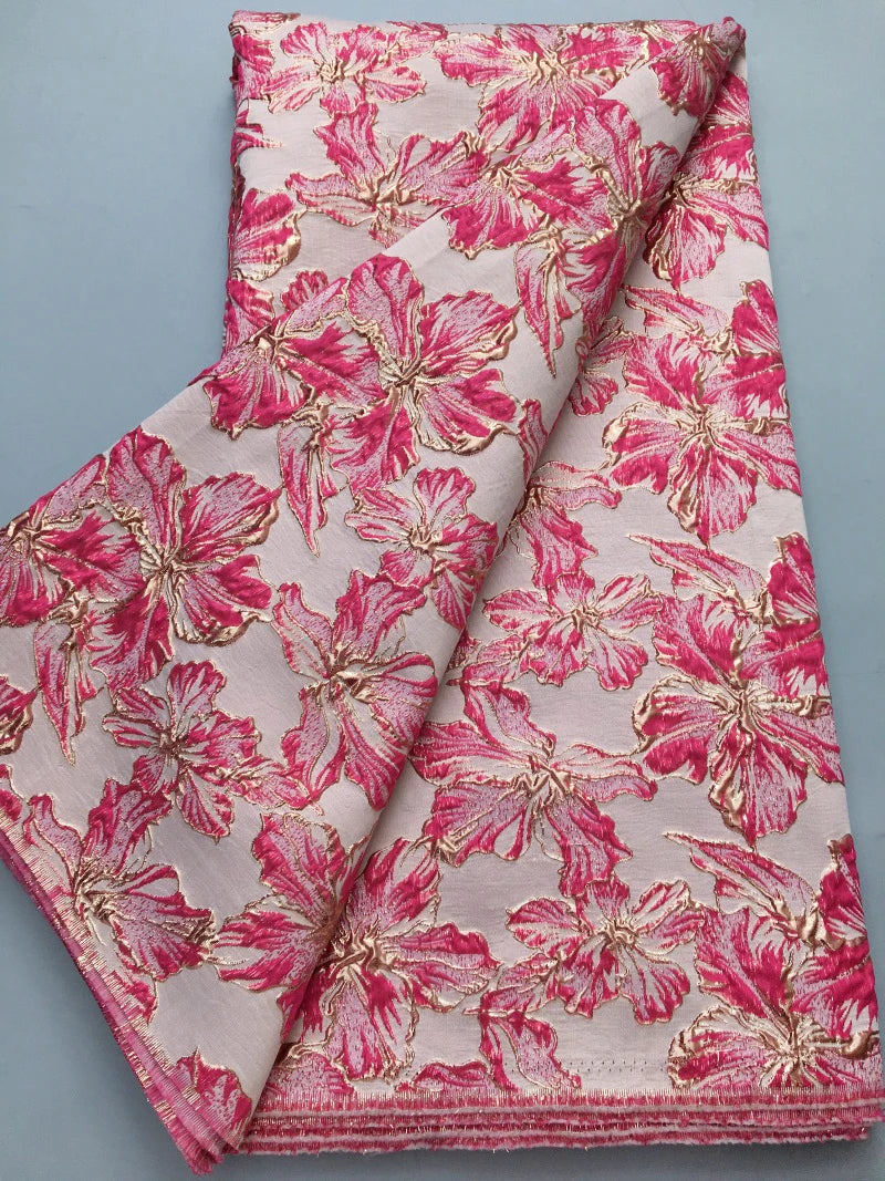 Nigerian Jacquard Brocade Lace Fabric 5 Yards