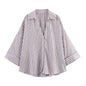 Wide Sleeved Asymmetric Hem Shirt for Women