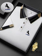 Men's Summer Casual Polo Shirt with Horse Embroidery