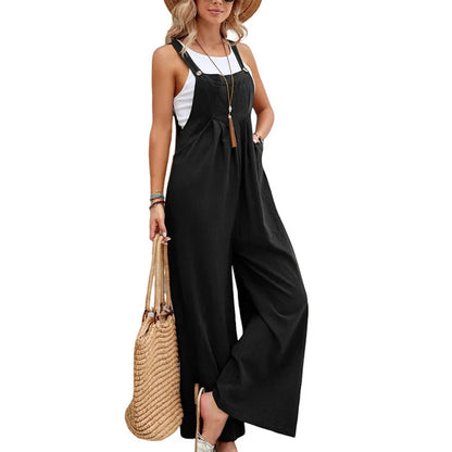 Yellow Denim Jumpsuit for Women Casual Street Wear