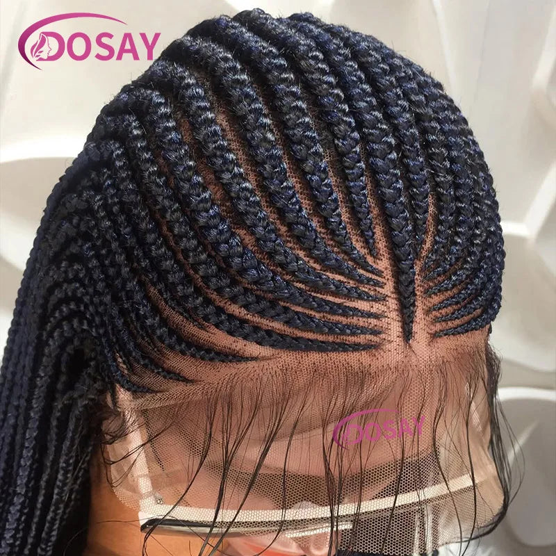 32 Inch Full Lace Front Synthetic Braided Wig Black