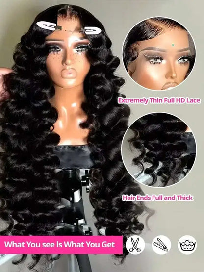 250% Density 40 Inch Loose Deep Wave Lace Front Wig