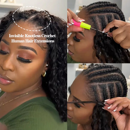 Burmese Curly Human Hair Feather Crochet Extensions
