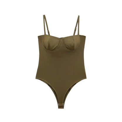 Underwire Spaghetti Strap Bodysuit for Women Casual Slim Fit