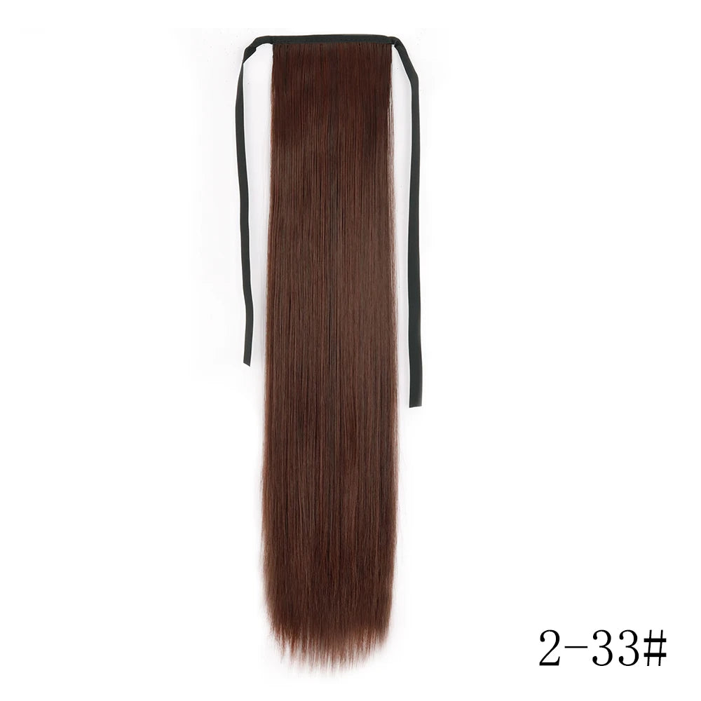 Long Straight Clip-in Ponytail Hair Extension Black