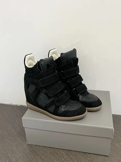 Women's Genuine Leather Ankle Boots with Hidden Heel