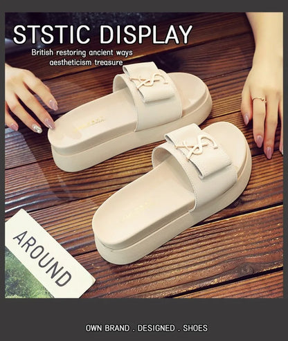 Women's Casual Leather Sandals with Thick Bottom