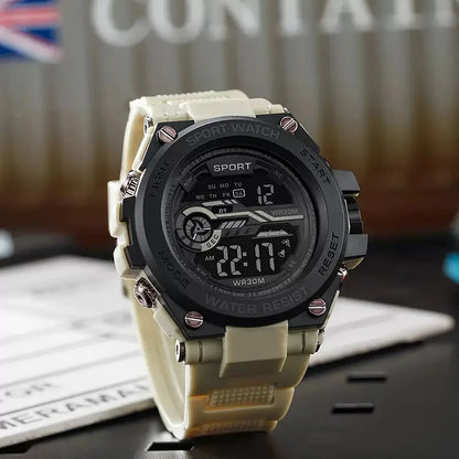 Men's Digital Sports Watch -LED Display
