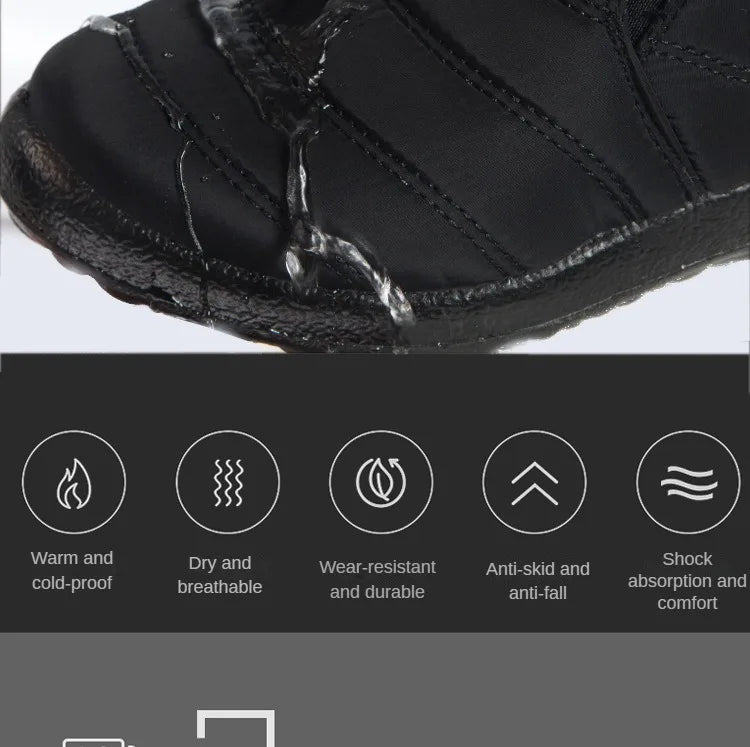 Waterproof Plush Ankle Snow Boots for Women