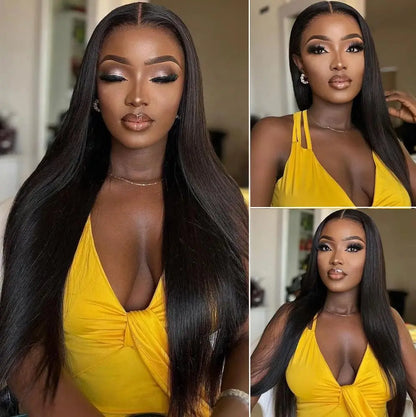 40 Inch HD Transparent Lace Front Straight Wig Black