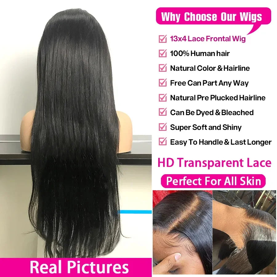 Deep Wave Human Hair Lace Front Wig 30 40 Inch