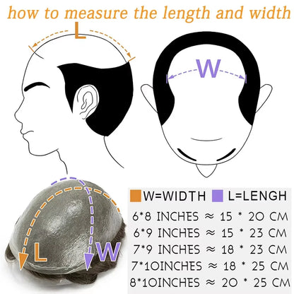 Double Knotted Toupee 130% Density Indian Hair 5 Inch