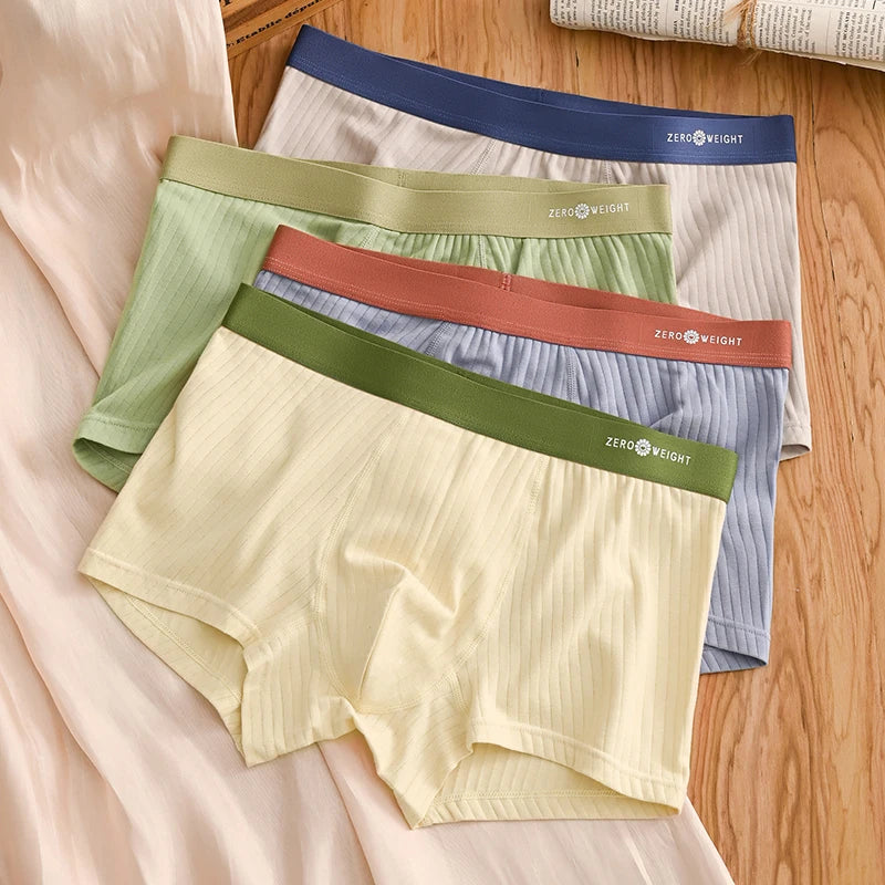 Men's Cotton Boxer Shorts Underwear 4Pcs Set