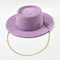 Elegant Straw Sun Hat for Women with Ribbon Decoration