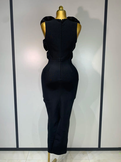 3D Flower Sleeveless Bodycon Bandage Dress Women