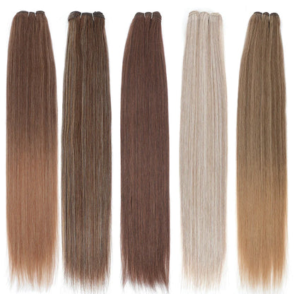 30 Inch Bone Straight Synthetic Hair Bundles Piano Blonde Ombre