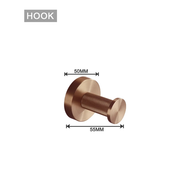Brushed Rose Gold Metal Bath Hardware Set